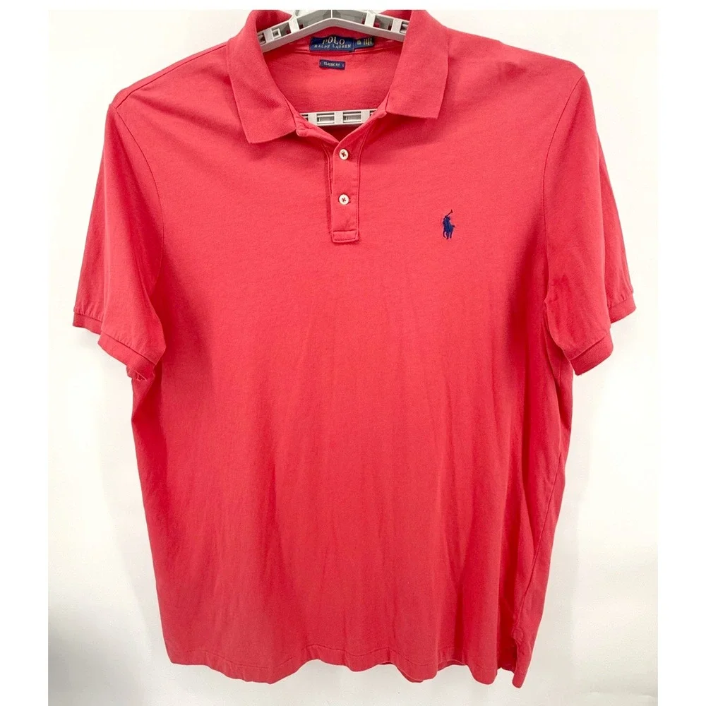 Polo Ralph Lauren Mens XL Classic Fit Coral Red Polo Shirt